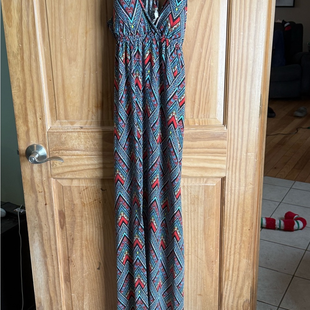 Colorful Geometric Maxi Dress